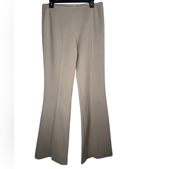 ALICE + OLIVIA Tan Tailored Wide Leg Trouser Pants Womens Sz 8 Long Inseam 33” - Picture 4 of 13